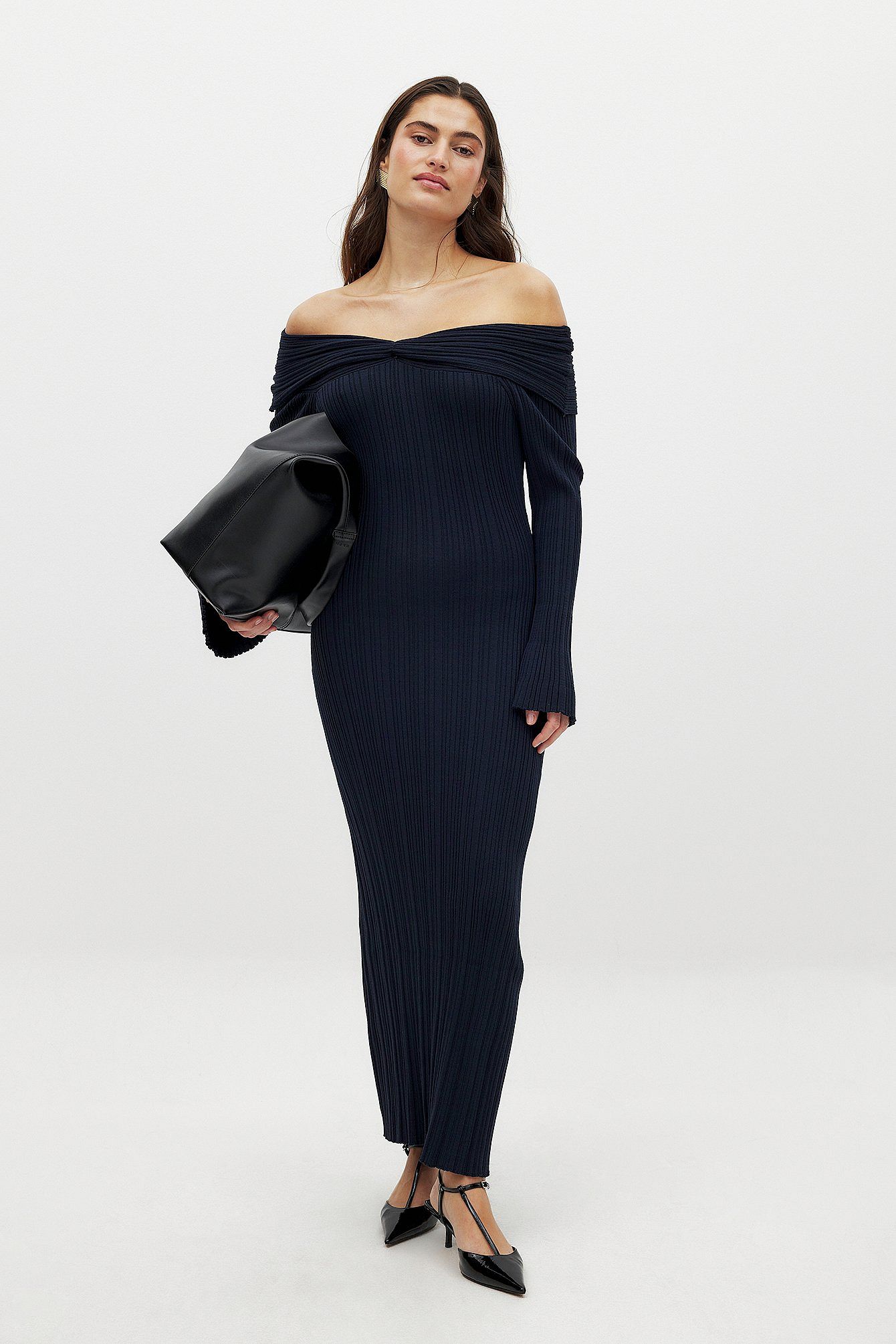 Léa | Robe en maille épaules dénudées